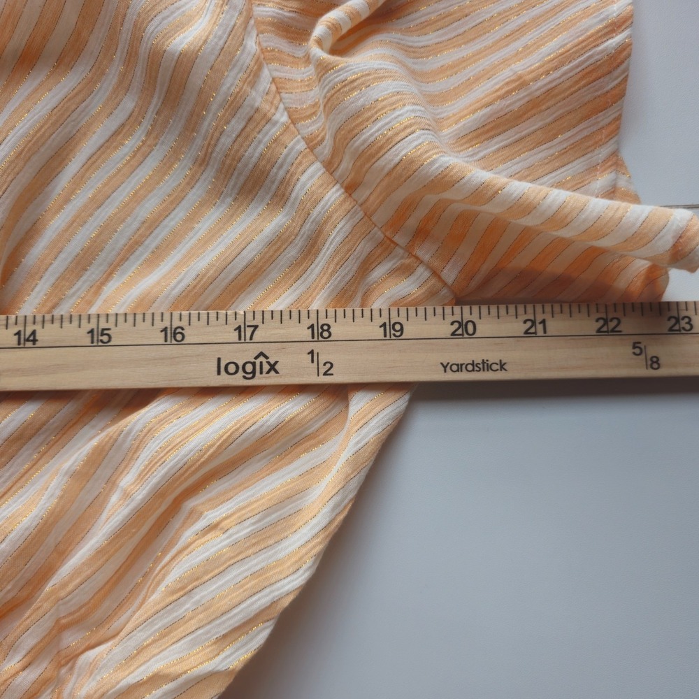 Mi Ami Romper Womens Large Yellow White Striped Surplice Neck Belted Casual NWT - Picture 8 of 9